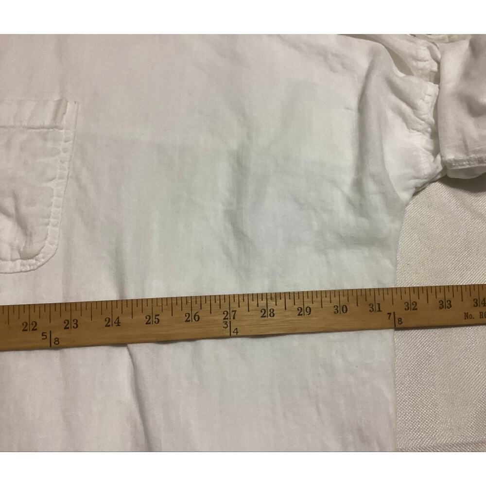 American Eagle Oversized White Button Down Shirt Cotton Linen Blend L - Picture 7 of 7